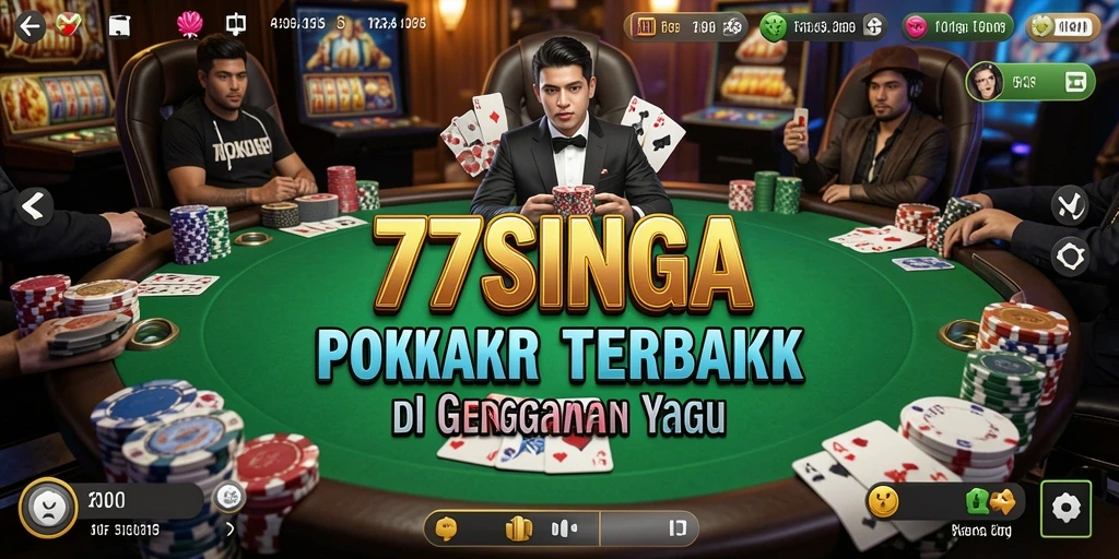 Screenshot gameplay <strong>77SINGA</strong> menunjukkan keseruan bermain Poker dengan teman.