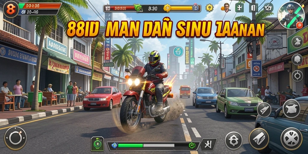 Tampilan menarik dari gameplay Racing di 88ID yang mendebarkan.