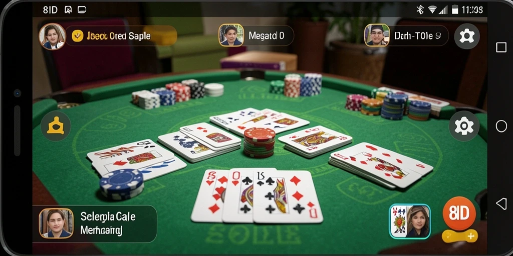 Screenshot utama menunjukkan gameplay seru Gaple di 8ID.