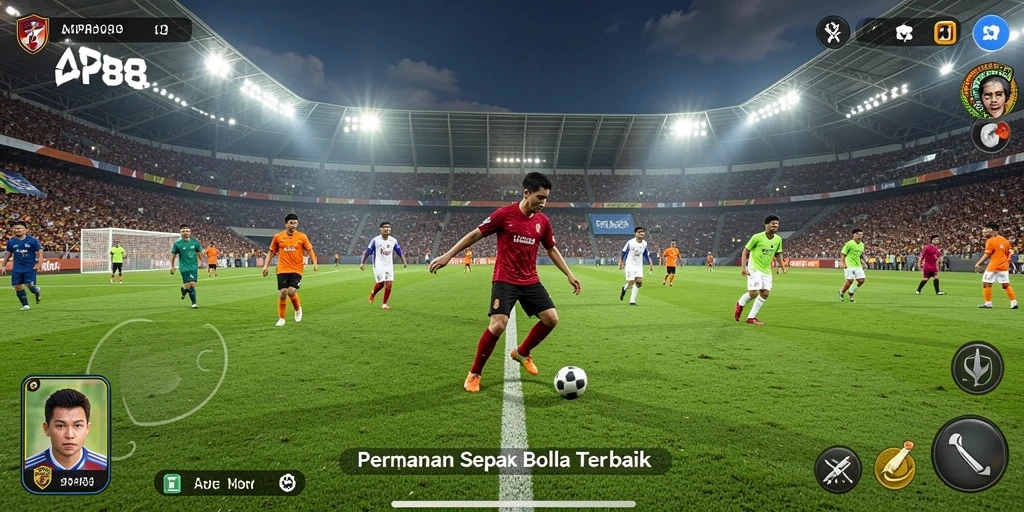 Tampilan aksi menegangkan dalam game sepak bola API88.