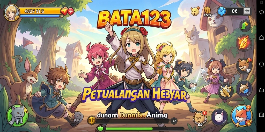 Tampilan gameplay BATA123 dengan karakter anime yang menarik.
