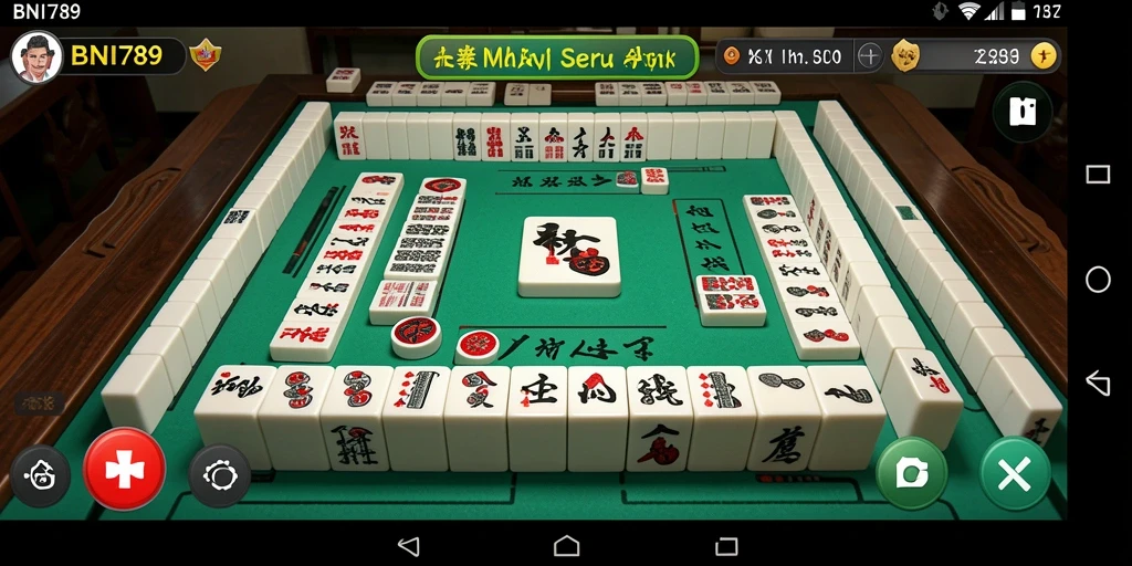 Tangkap momen seru dalam permainan Mahjong BNI789 di layar.