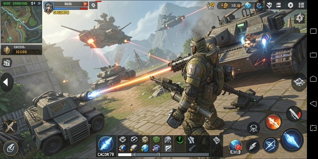 Screenshot gameplay <strong>CACOR78</strong> menunjukkan aksi strategis yang mendebarkan.
