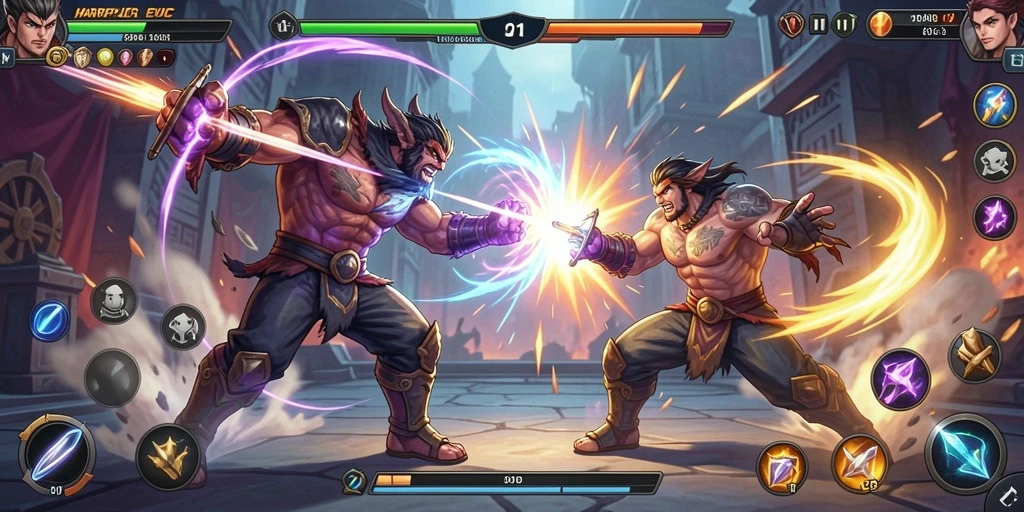 Tampilan menarik dari gameplay HARAPJP yang penuh aksi Fighting.