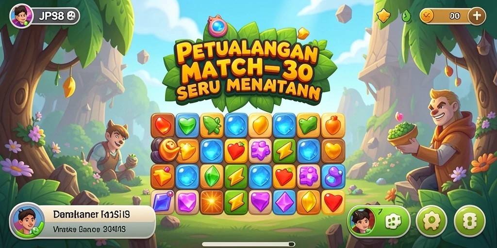 Tampilan gameplay seru JPS88 dengan kombinasi item warna-warni.