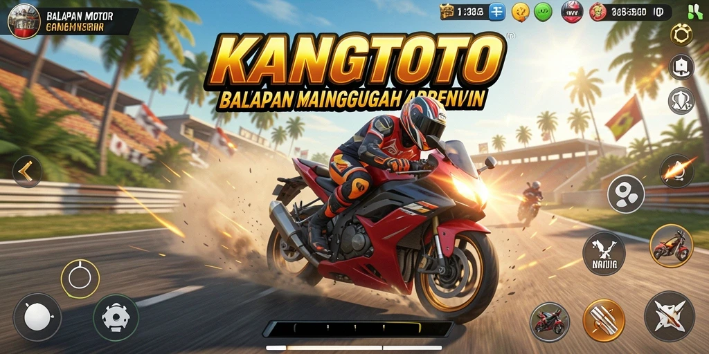 Tampilan gameplay KANGTOTO yang memukau dan penuh aksi balapan.