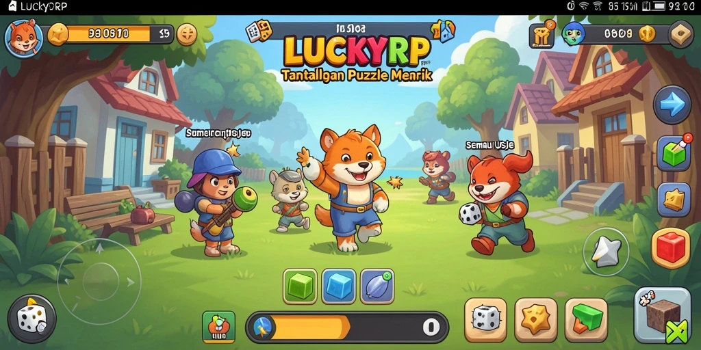 Tampilan gameplay <strong>LUCKYRP</strong> yang penuh warna dan inovatif.