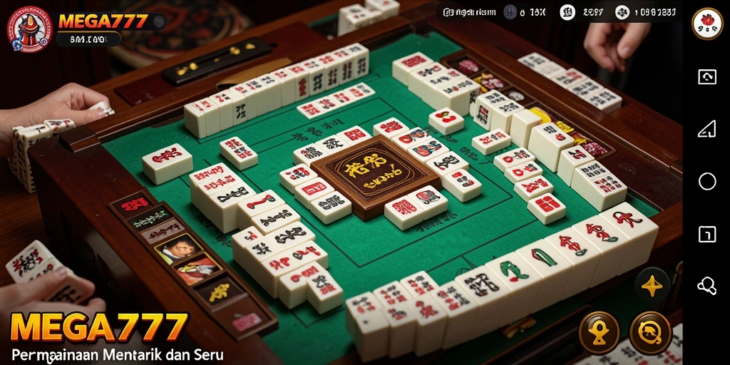 Tampilan menarik dari gameplay MEGA777 yang penuh tantangan Mahjong.