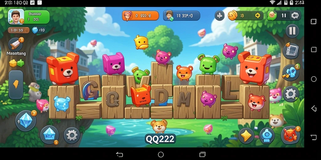 Screenshot utama menampilkan gameplay seru dari QQ222.