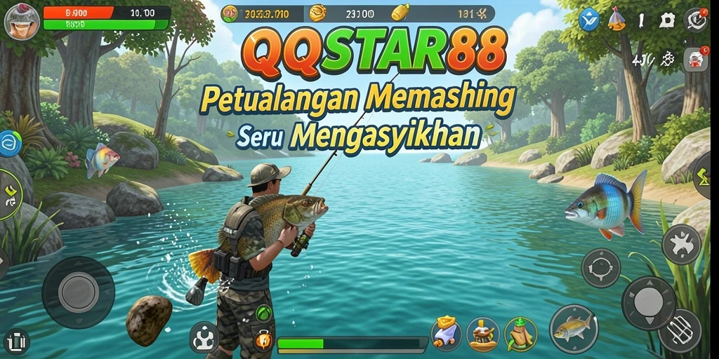 Tampilan gameplay <strong>QQSTAR88</strong> yang memikat dengan momen memancing yang seru.