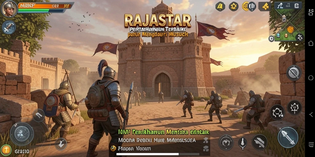 Tampilan gameplay menawan dari RAJASTAR dalam pertempuran Tower Defense.