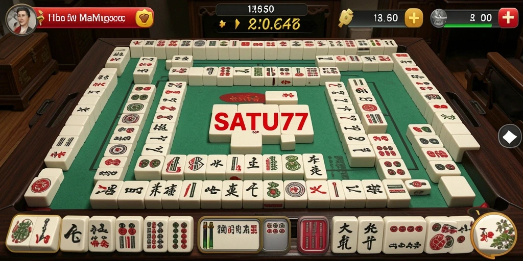 Tampilan screenshot dari gameplay seru di SATU77 Mahjong.